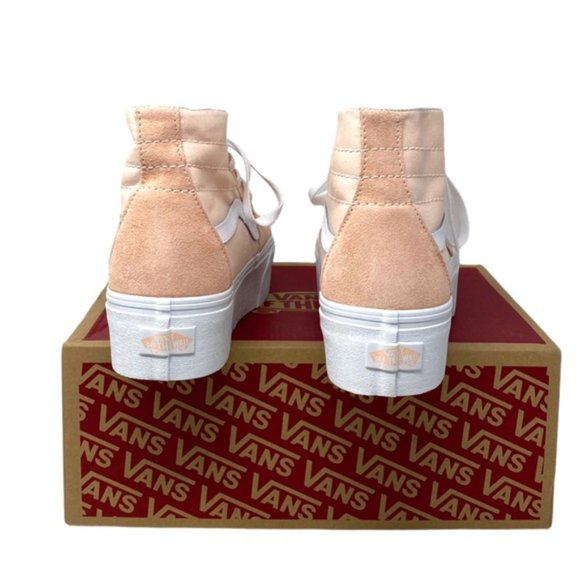 VANS Sk8-Hi Tapered Sneaker Platform Suede Canvas Peach Casual Women VN0A5JMKB0D - Picture 6 of 10